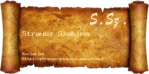 Strausz Szabina névjegykártya